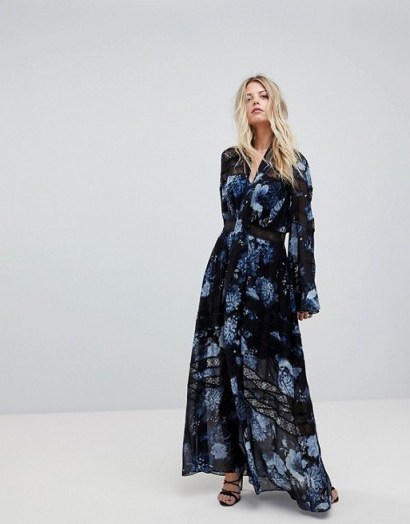 Forever New Printed Maxi Dress With Full Sleeve / bold floral prints / long flowing dresses - flipped