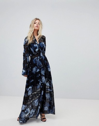 Forever New Printed Maxi Dress With Full Sleeve / bold floral prints / long flowing dresses