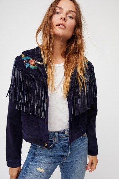 Alyssa Miller for Understated Leather Fringe Jacket - flipped