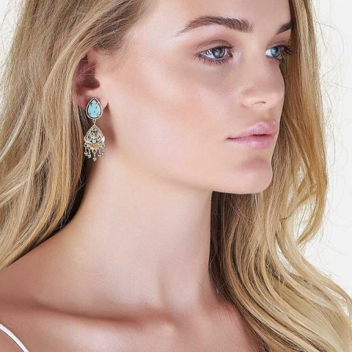 SAMANTHA WILLS MONTAGUE & CAPULET TEARDROP EARRINGS | turquoise stone boho jewellery - flipped