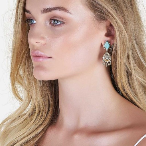 SAMANTHA WILLS MONTAGUE & CAPULET TEARDROP EARRINGS | turquoise stone boho jewellery