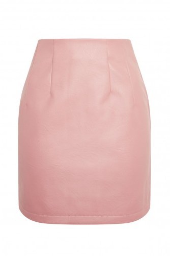 Topshop High Waist PU Mini Skirt | light pink skirts - flipped