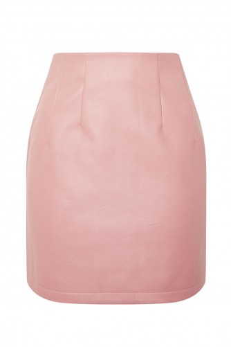 Topshop High Waist PU Mini Skirt | light pink skirts