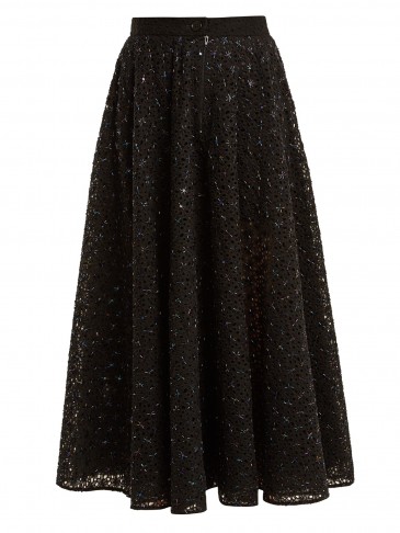 ASHISH High-rise embellished broderie-anglaise skirt ~ beaded skirts