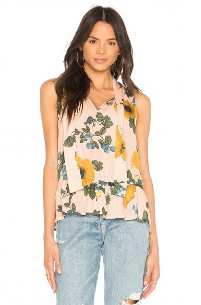 Joie ESTERO TANK DUSTY PINK SAND – sleeveless floral tops - flipped