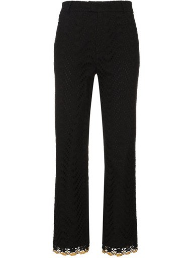 JOUR/NÉ Gold Trim Eyelet Trousers ~ black trouser suit pants - flipped