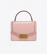 TORY BURCH JULIETTE EMBOSSED MINI TOP-HANDLE SATCHEL in CLAY PINK ~ small chic bags