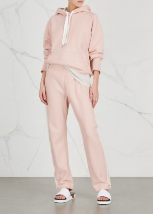 RAG & BONE Light pink jersey jogging trousers | sports luxe pants | side stripe joggers
