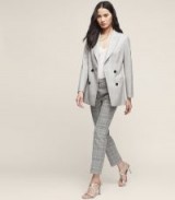 LOGAN DOUBLE-BREASTED BLAZER / smart grey jackets / effortless style / women’s blazers