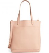 MADEWELL Medium Leather Transport Tote in Tinted Blush | pale pink handbags | shoulder bags