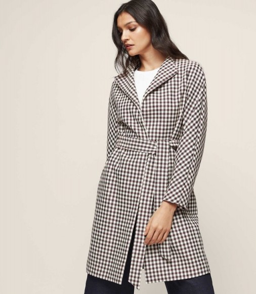 REISS MAE CHECKED TRENCH COAT ~ stylish check print coats
