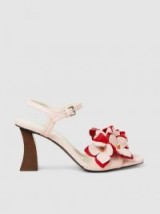 MARNI‎ Floral Appliquéd Leather Sandals ~ pale-pink peep-toe Mary Janes