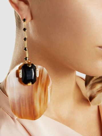 MARNI‎ Crystal-Embellished Horn Earrings ~ designer statement jewellery