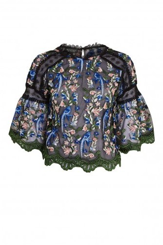 Topshop Mesh Embroidered Blouse | sheer floral blouses | feminine tops - flipped