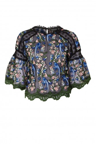 Topshop Mesh Embroidered Blouse | sheer floral blouses | feminine tops