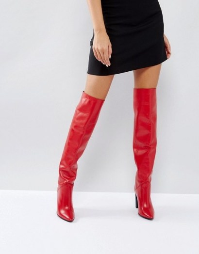 Morgan Red Knee-High Boot ~ over the knee boots - flipped