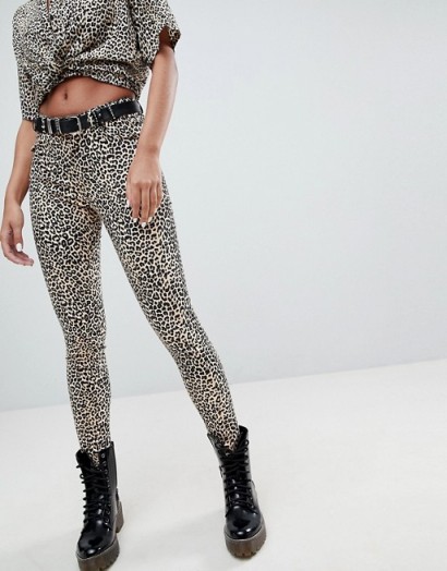 Motel Ultimate Jeans In Leopard | brown animal print skinny denim