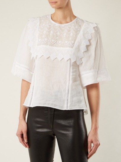 ISABEL MARANT Nesto white embroidered blouse - flipped