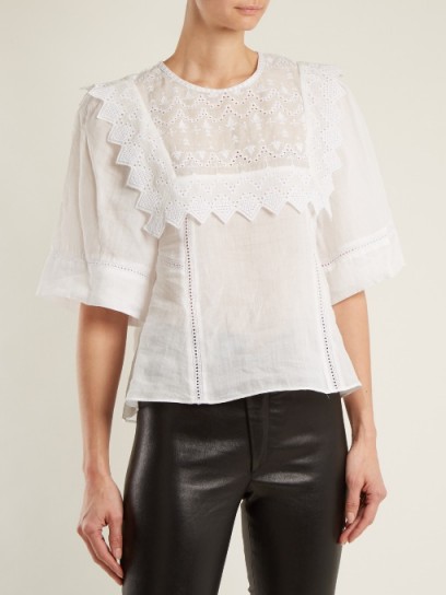 ISABEL MARANT Nesto white embroidered blouse