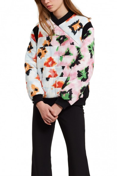 Opening Ceremony DIAMOND SILK PULLOVER | floral quilted tops