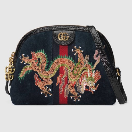 GUCCI Ophidia dragon embroidered shoulder bag