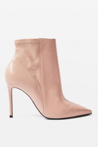 Topshop Pale Pink Hoochie Leather Boots | perfect pointy toe booties - flipped