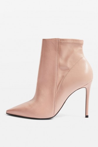 Topshop Pale Pink Hoochie Leather Boots | perfect pointy toe booties