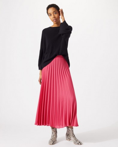JIGSAW PLEATED MIDI SKIRT WATERMELON / pink skirts / wardrobe staple