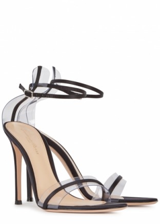 GIANVITO ROSSI Plexi satin and Persepex sandals ~ clear barely there heels
