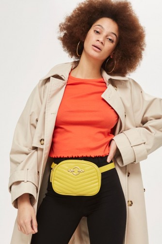 Topshop Queenie Quilted Bum Bag | yellow 80s vintage style bags