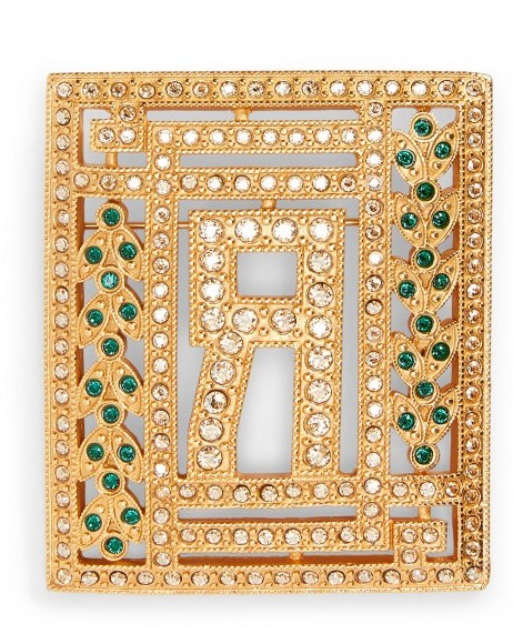 Ralph Lauren R Crystal Brooch / square brooches - flipped