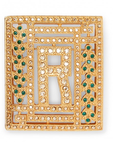 Ralph Lauren R Crystal Brooch / square brooches