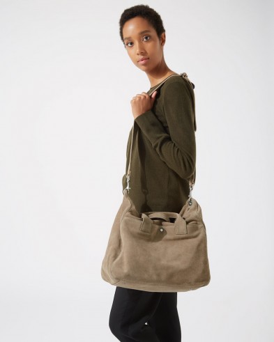JIGSAW RENNER EVERYDAY BAG TAUPE / roomy suede bags