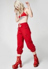 Riccetti Clothing BELLY RING PANTS | red cut-out trousers