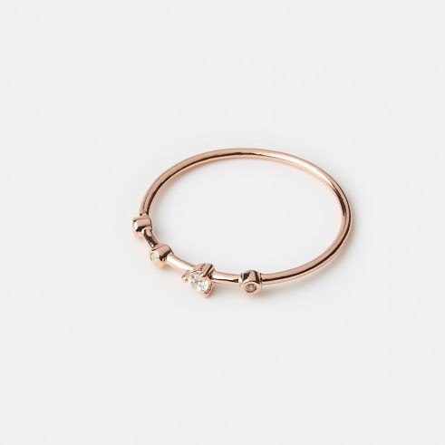 UTOPIAN ADVENTURE CRYSTAL STACKER RING ROSE GOLD | small dainty stacking rings | delicate jewellery - flipped