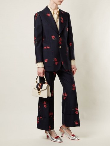 GUCCI Rose-jacquard cotton-blend blazer ~ floral jackets - flipped