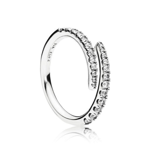 PANDORA Shooting Star Ring | delicate clear stone rings - flipped