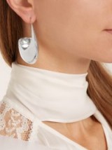 ELLERY Shultz flower saddle earrings ~ silver plated statement jewellery