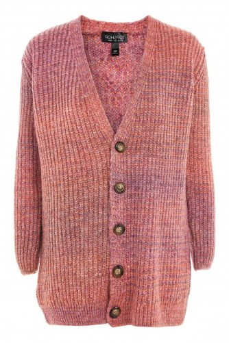 Topshop Space Dye Cardigan | mulberry winter tone knitwear | grandad style cardigans - flipped