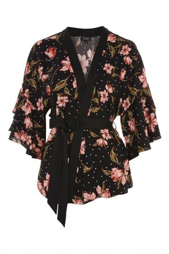 TOPSHOP Spotted Floral Print Kimono - flipped