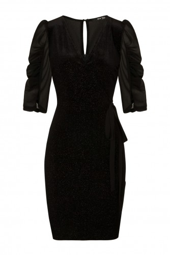 TFNC Tamia Black Midi Dress | LBD