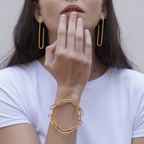 Glenda Lopez The Empty Signet Bracelet | 18kt gold dipped silver statement bracelets - flipped