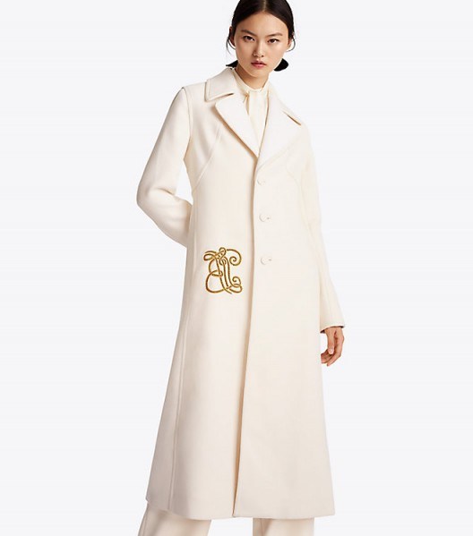 TORY BURCH THOMAS COAT ~ chic statement coats ~ luxe ivory outerwear - flipped
