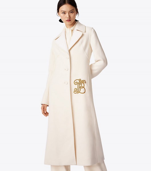 TORY BURCH THOMAS COAT ~ chic statement coats ~ luxe ivory outerwear