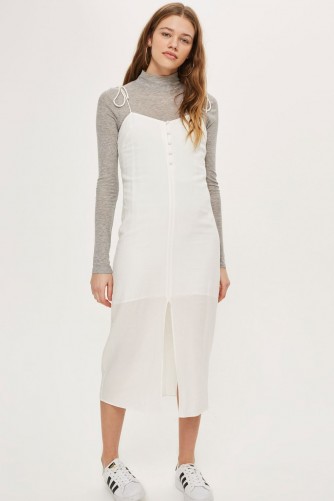Topshop Tie Button Molly Slip Dress | ivory cami dresses