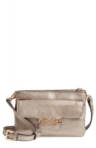 TOMMY BAHAMA KATERINI LEATHER CROSSBODY WALLET in Pewter | small metallic bags