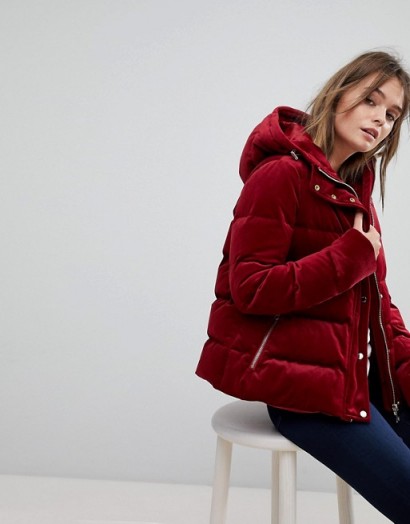 Tommy Hilfiger Red Hooded Padded Jacket ~ warm and stylish winter jackets