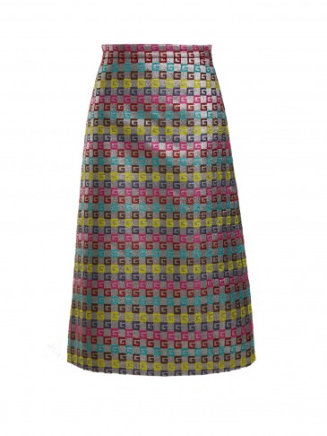 GUCCI Velvet G midi skirt ~ multicoloured a-line skirts