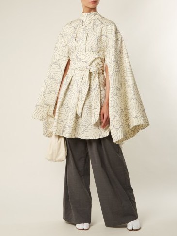 A.W.A.K.E. Wide kimono-sleeve abstract-print dress ~ oriental inspired dresses - flipped