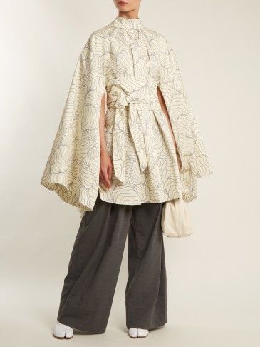 A.W.A.K.E. Wide kimono-sleeve abstract-print dress ~ oriental inspired dresses